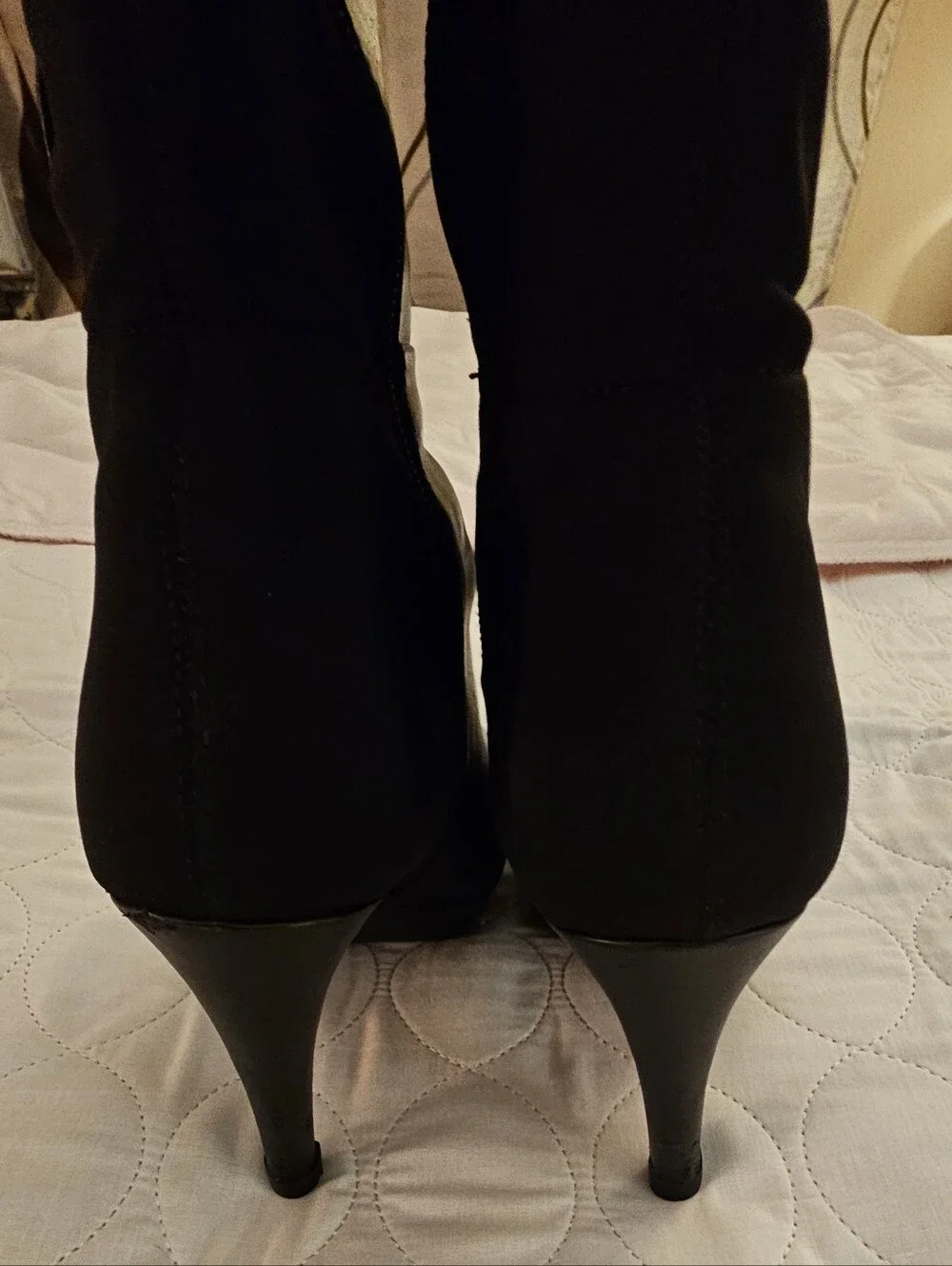 Black Women's High-Heel Knee Boots - Classic Riding Style